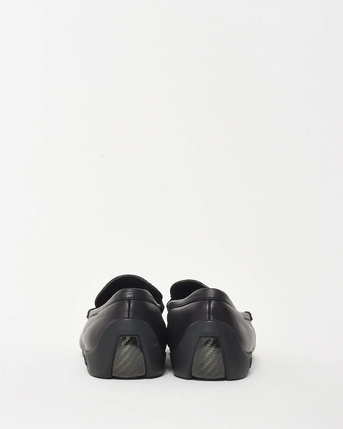 Gucci Black GG Monogram Guccissima Driving Loafers - 7 MEN