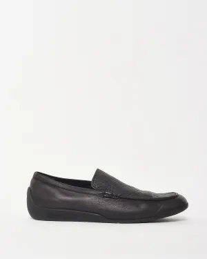 Gucci Black GG Monogram Guccissima Driving Loafers - 7 MEN