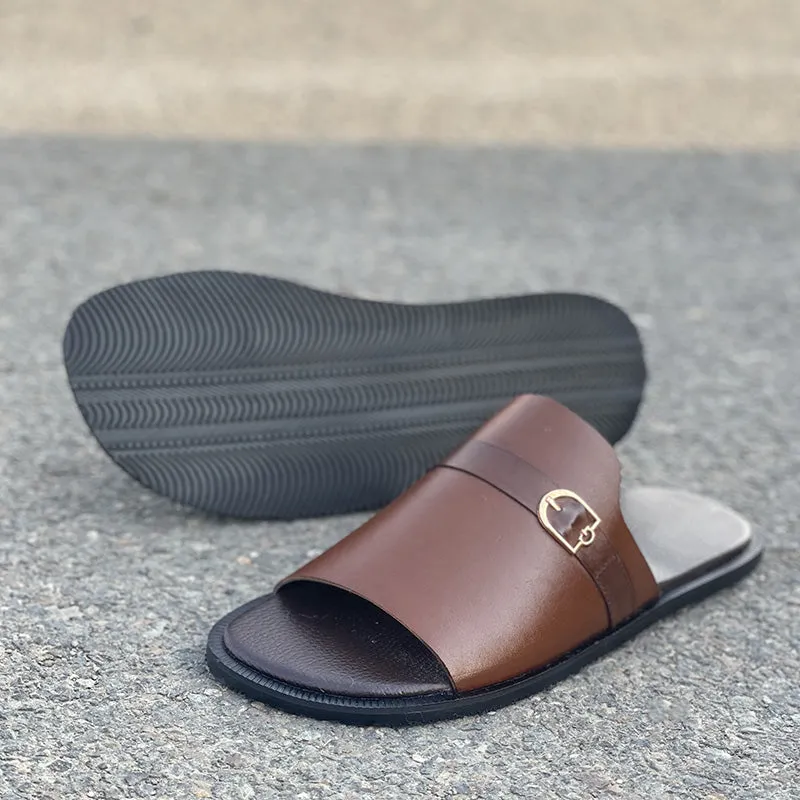 Hand made Brown Monk Leather Chappal SS-2325