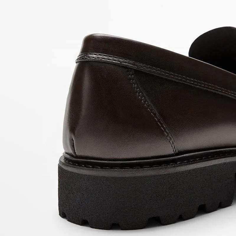 Handmade Men's Cow Leather Penny Loafers