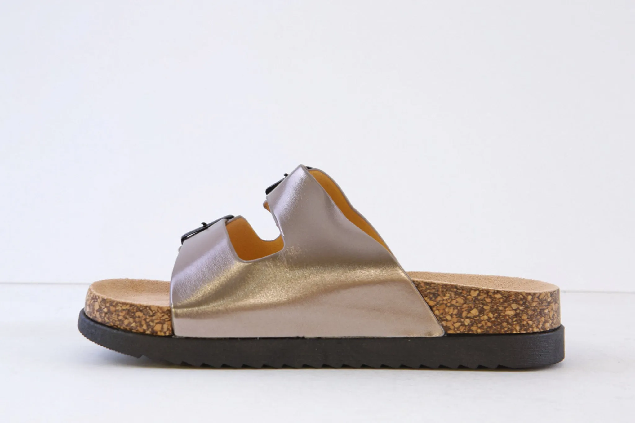 HEAVENLY FEET - TOTNES DOUBLE BUCKLE MULE - PEWTER