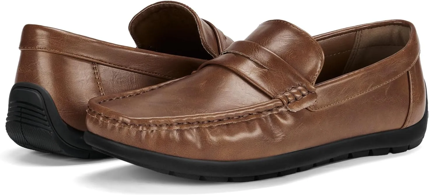 HEEZ Men's Loafers Slip On Dress Shoes Penny Loafers Leather Casual Driving Boat Shoes for Men