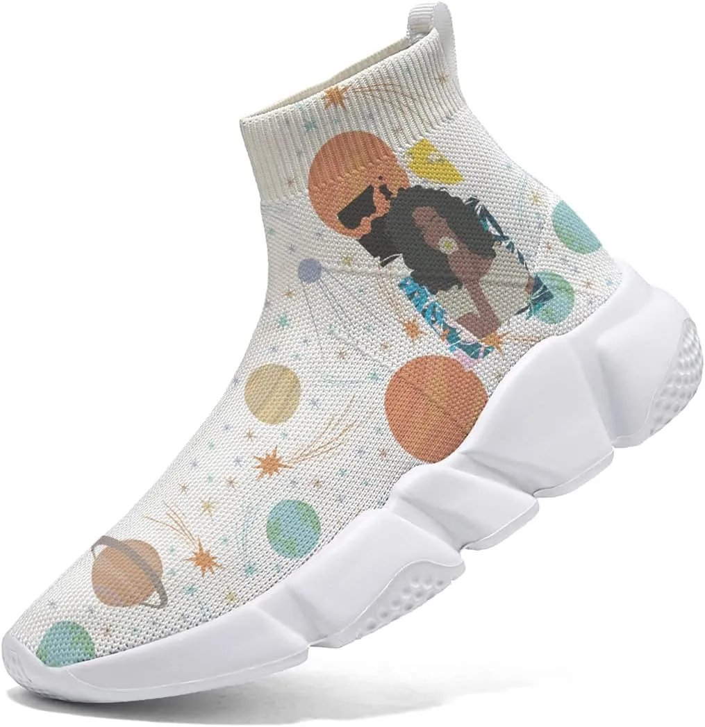 Hetios Womens Running Tennis Shoes Walking Athletic Sock Shoes Knitted Breathable Fashion Girl Sneakers Lightweight