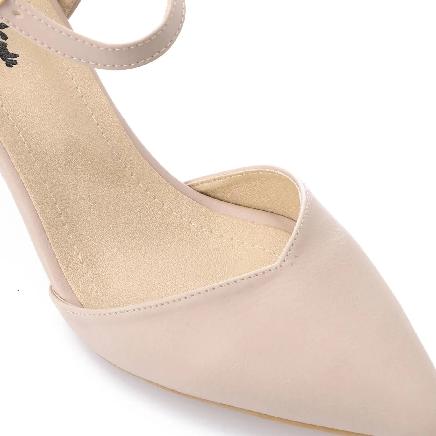High Heel Mule Sandals – Elegant Pointed Toe, Faux Leather Texture