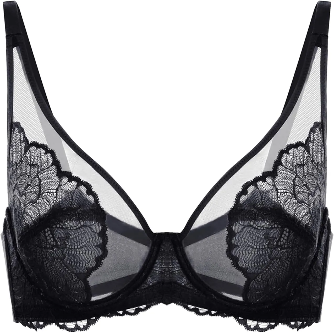 HSIA Minimizer Bras for Women, Full Coverage Lace Bra for Heavy Breasts Unlined Bras with Underwire