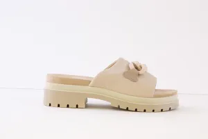 IGI & CO - 3675022 LOW HEEL CHUNKY MULE - BEIGE LEATHER