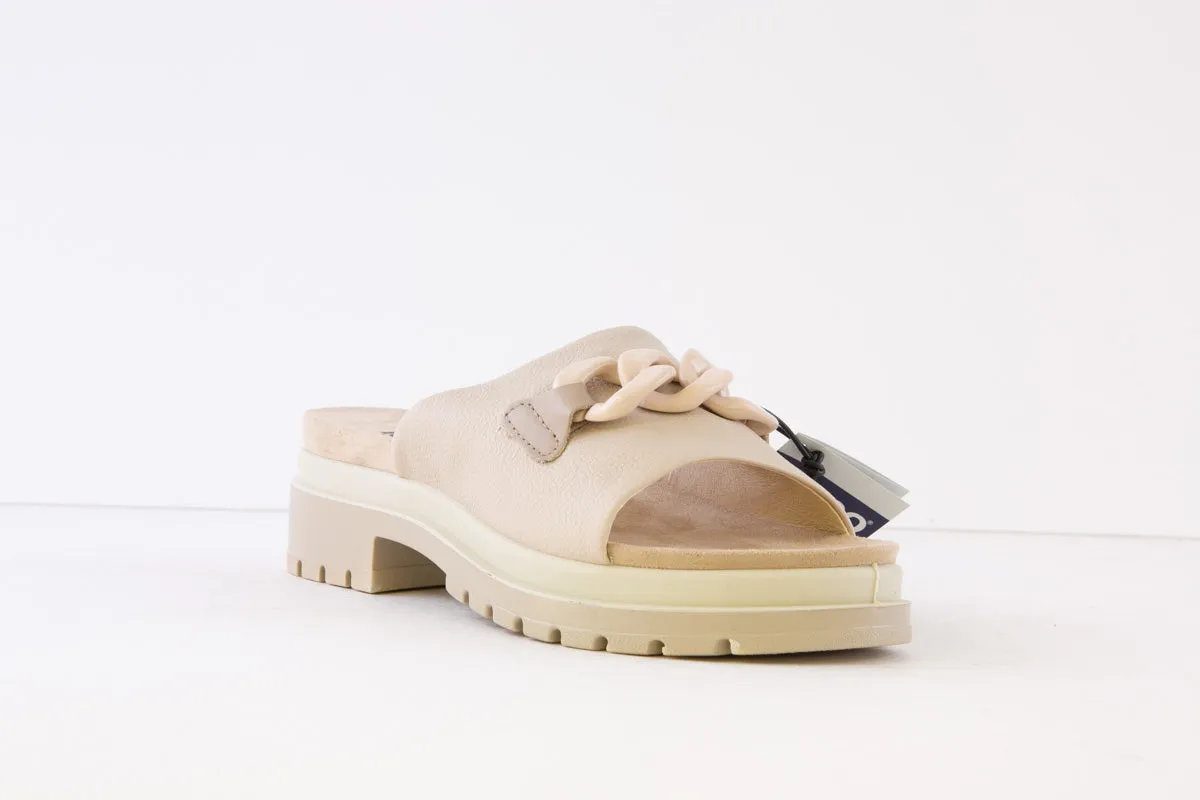 IGI & CO - 3675022 LOW HEEL CHUNKY MULE - BEIGE LEATHER
