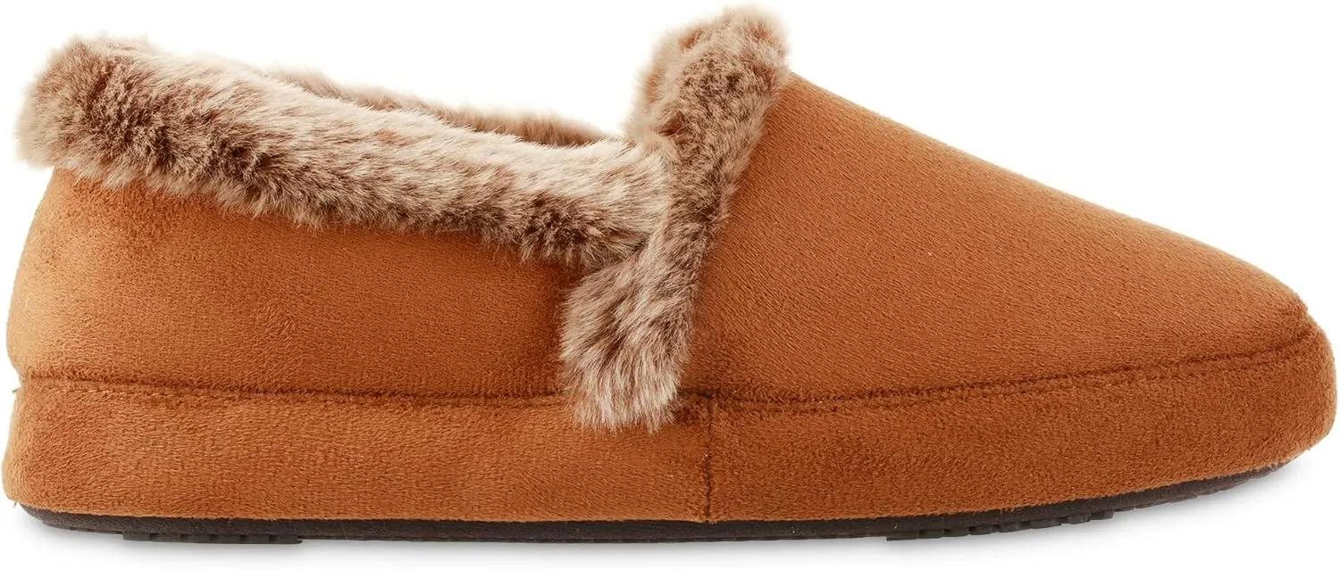 isotoner Women's Memory Foam Microsuede a Line Eco Comfort Recycled Slippers