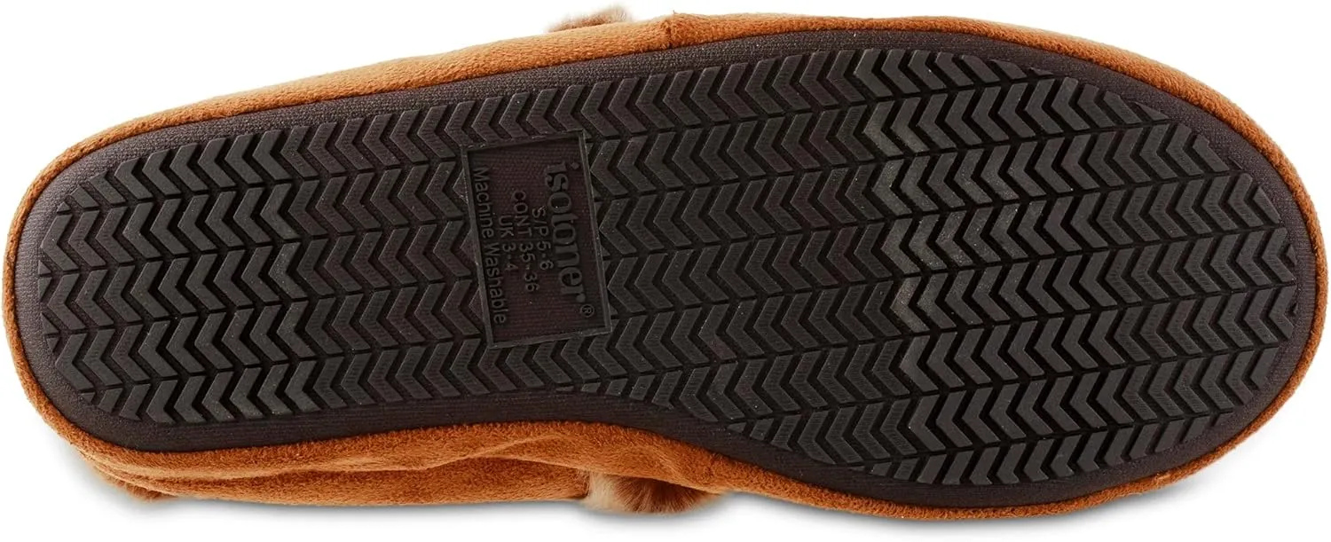 isotoner Women's Memory Foam Microsuede a Line Eco Comfort Recycled Slippers