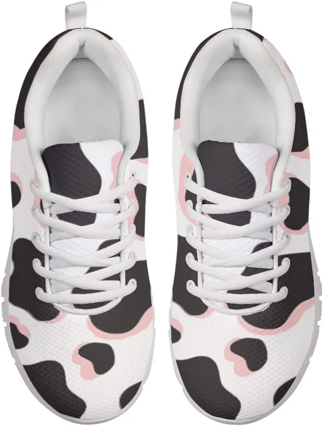 Jeiento Women Road Running Shoes Cow Print Outdoor Casual Walking Sports Sneakers Fitness Jogging Trainers