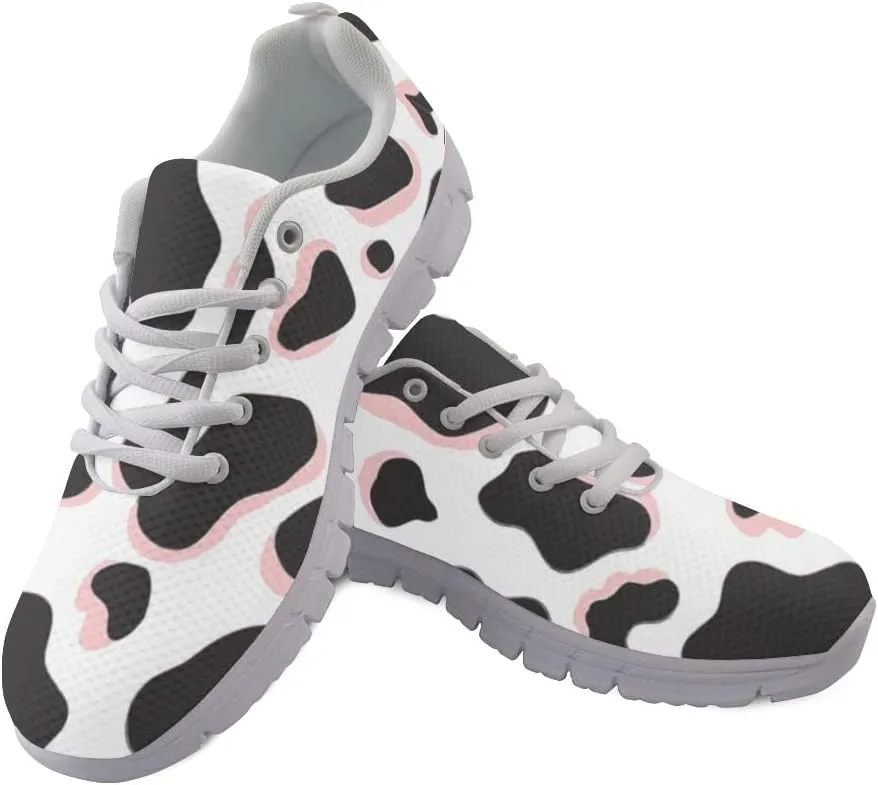 Jeiento Women Road Running Shoes Cow Print Outdoor Casual Walking Sports Sneakers Fitness Jogging Trainers