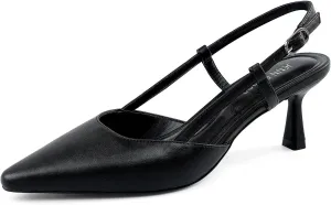 JENN ARDOR Women's Slingback Kitten Heel Closed Pointed Toe Dress Pumps Shoes for Women Comfortable Low Heeled Sandals Wedding Party Pumps