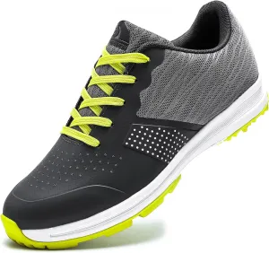 JiuQing Men's Golf Shoes Waterproof Spikeless Professional Golf Trainers Breathable Anti Slip Walking Footwears
