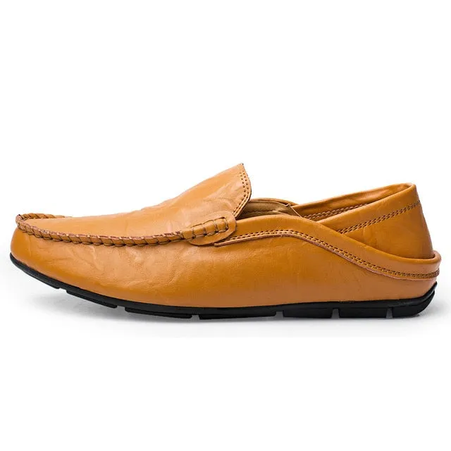 JKPUDUN Italian Mens Shoes Casual Luxury Brand Winter Warm Men Loafers Genuine Leather Moccasins Breathable Slip on Boat Shoes