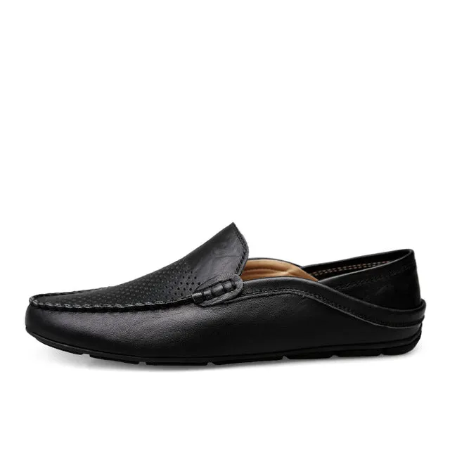 JKPUDUN Italian Mens Shoes Casual Luxury Brand Winter Warm Men Loafers Genuine Leather Moccasins Breathable Slip on Boat Shoes