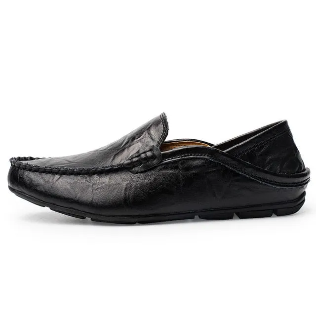 JKPUDUN Italian Mens Shoes Casual Luxury Brand Winter Warm Men Loafers Genuine Leather Moccasins Breathable Slip on Boat Shoes