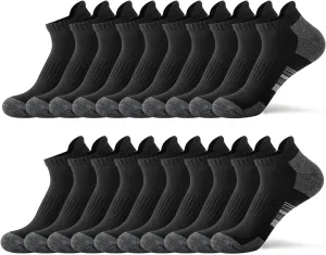 JOYNÉE 10 Pairs Mens athletic ankle socks running low cut socks for men with Tab