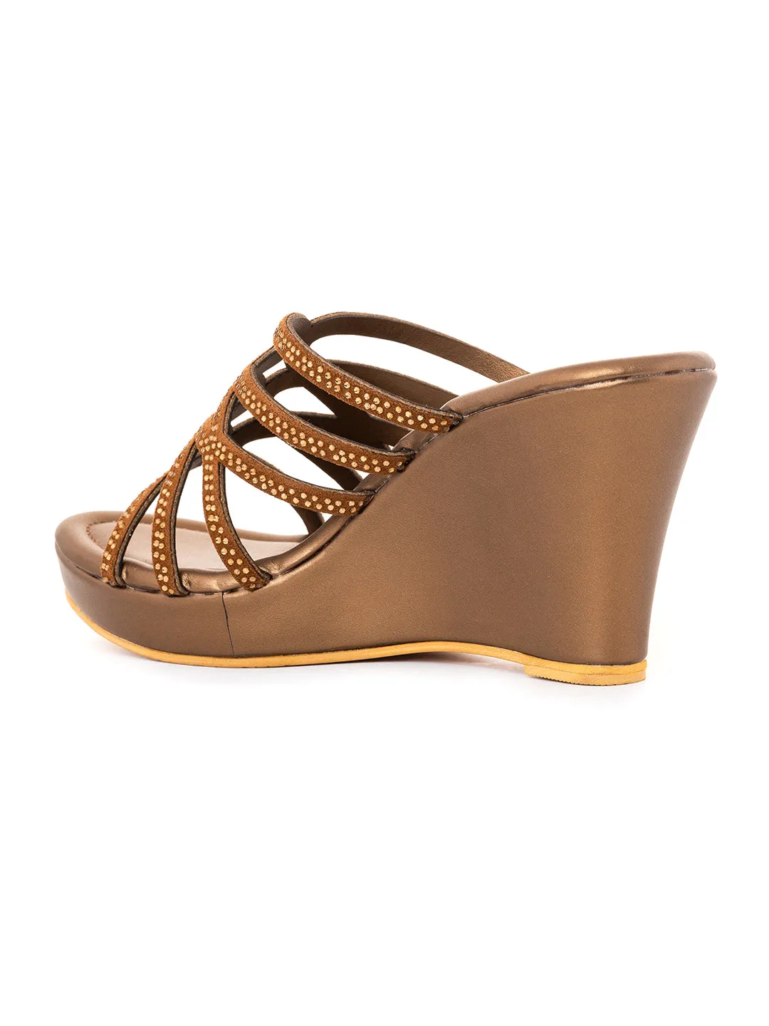 Khadim High Heel Wedge Mule Slip On Sandal for Women