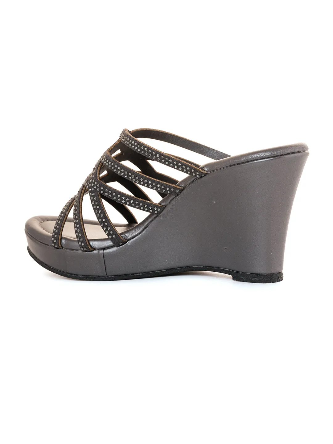 Khadim High Heel Wedge Mule Slip On Sandal for Women