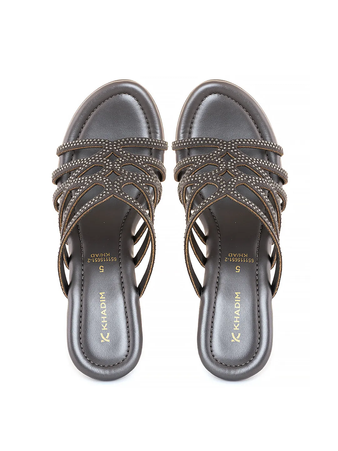 Khadim High Heel Wedge Mule Slip On Sandal for Women