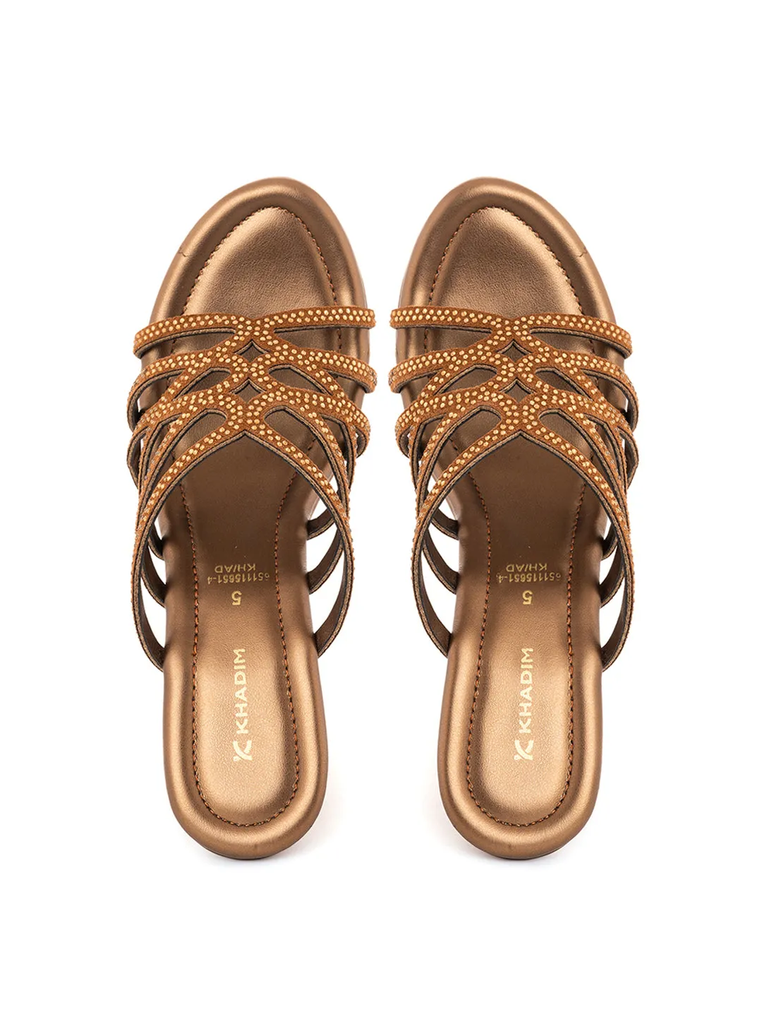 Khadim High Heel Wedge Mule Slip On Sandal for Women