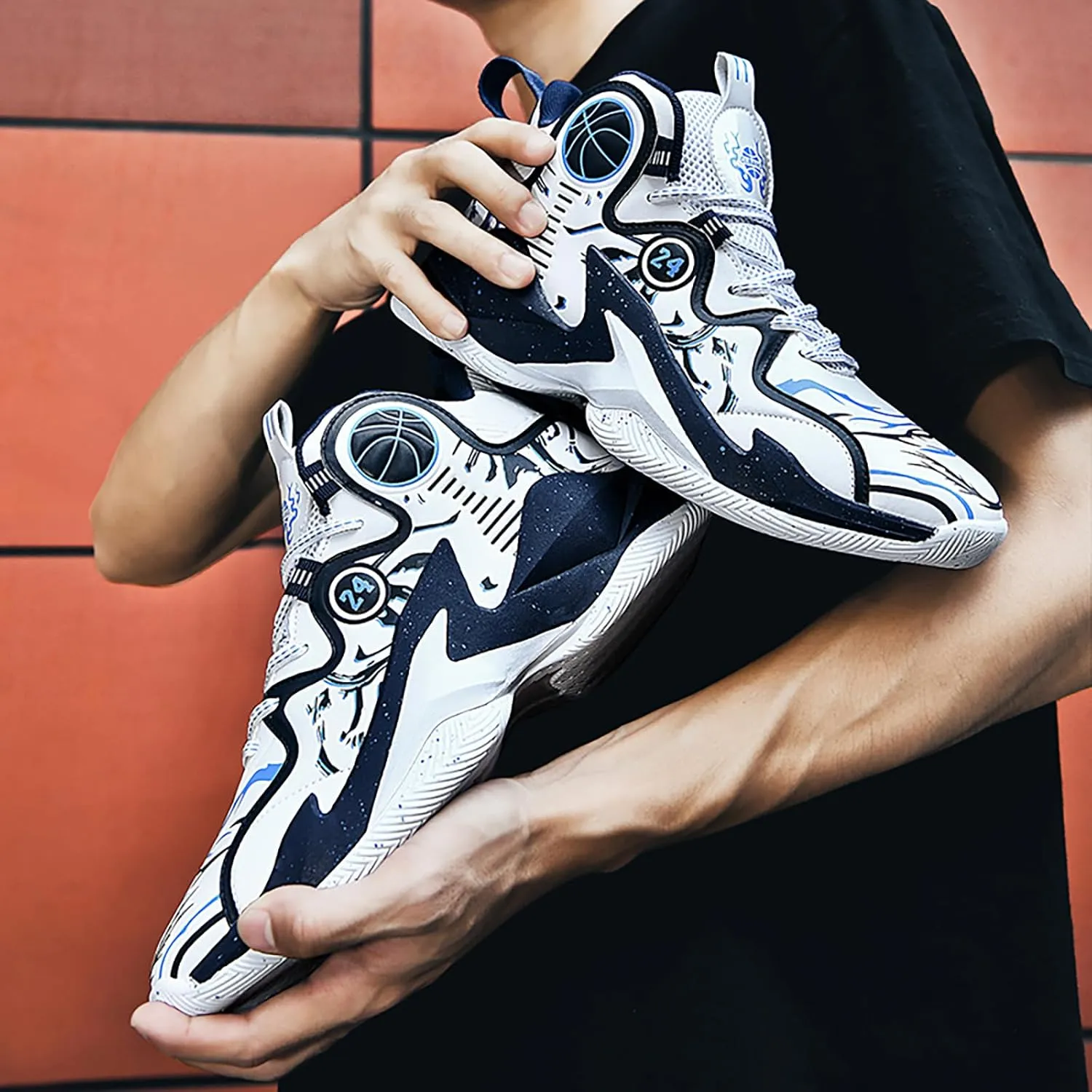 Kids Basketball Shoes High Top Youth Fashion Sneakers Girls Casual Sports Basketball Shoes Breathable Comfortable Boys Sneakers for Big Kids