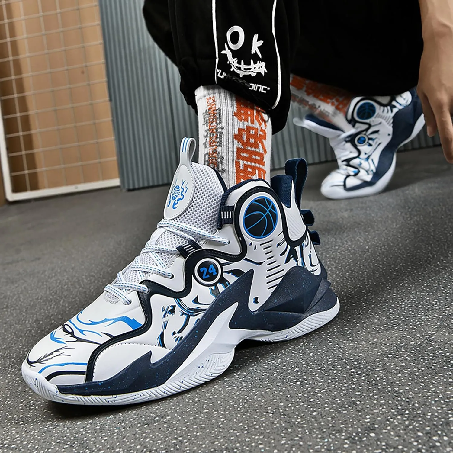 Kids Basketball Shoes High Top Youth Fashion Sneakers Girls Casual Sports Basketball Shoes Breathable Comfortable Boys Sneakers for Big Kids