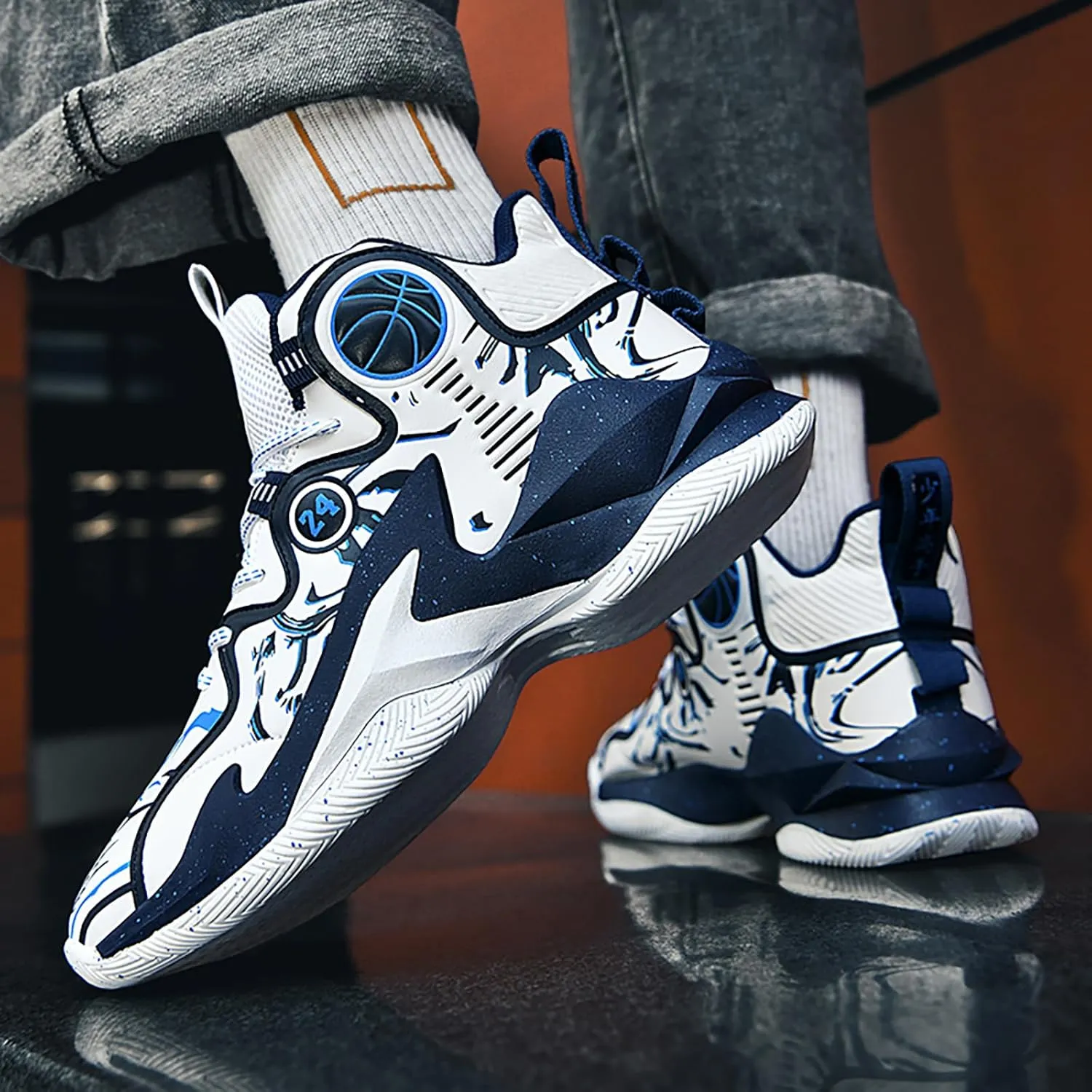 Kids Basketball Shoes High Top Youth Fashion Sneakers Girls Casual Sports Basketball Shoes Breathable Comfortable Boys Sneakers for Big Kids