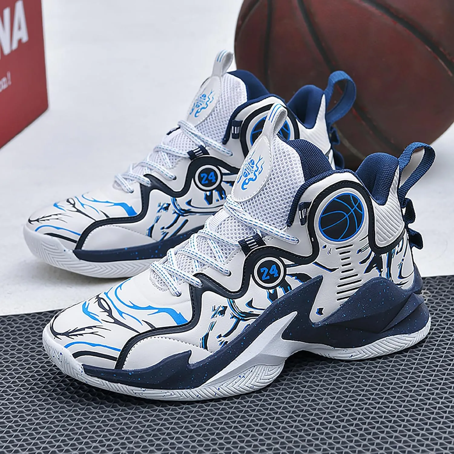 Kids Basketball Shoes High Top Youth Fashion Sneakers Girls Casual Sports Basketball Shoes Breathable Comfortable Boys Sneakers for Big Kids