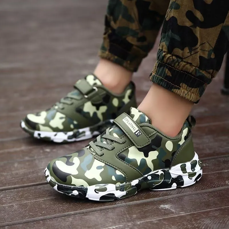 Kid's Boy Girl Lightweight Camouflage Sport Shoes for Walking Running Hiking