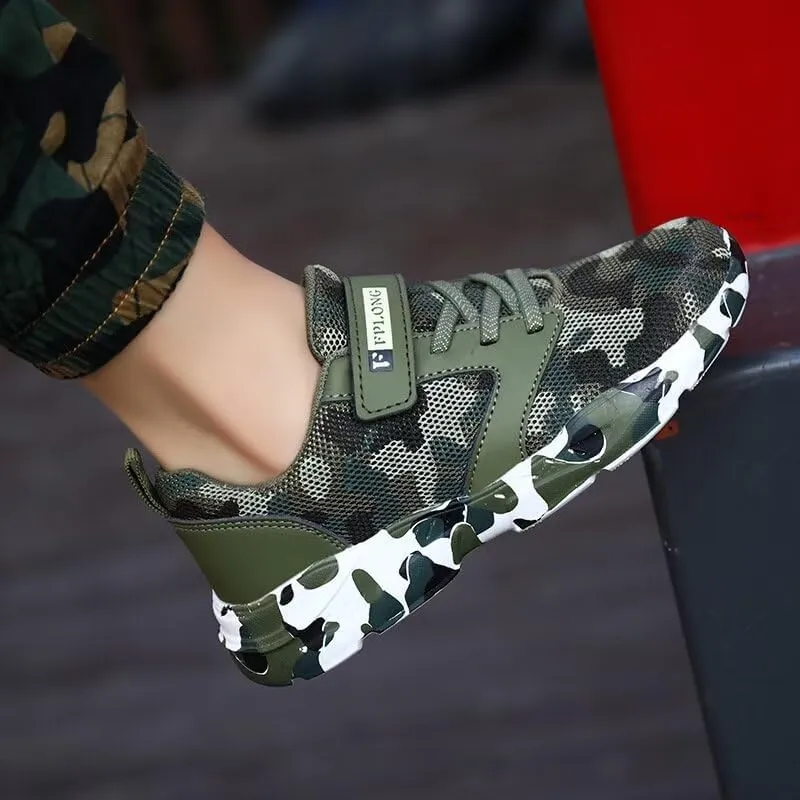 Kid's Boy Girl Lightweight Camouflage Sport Shoes for Walking Running Hiking