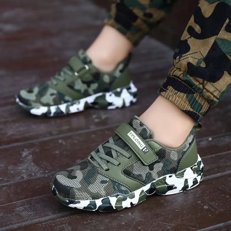 Kid's Boy Girl Lightweight Camouflage Sport Shoes for Walking Running Hiking