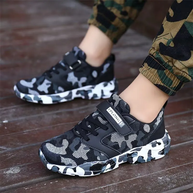 Kid's Boy Girl Lightweight Camouflage Sport Shoes for Walking Running Hiking