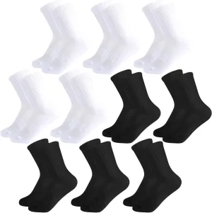 Kids Crew Socks Girls Cushioned Athletic Socks Boys Cotton Breathable Dress Socks Sports School Uniform Youth
