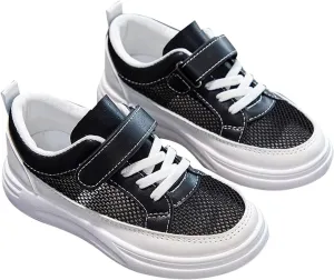 Kids Mesh Breathable Sneakers Hook Loop Lace Ankle Running Casual Non Slip Sport Shoes Youth Childrens Lightweight
