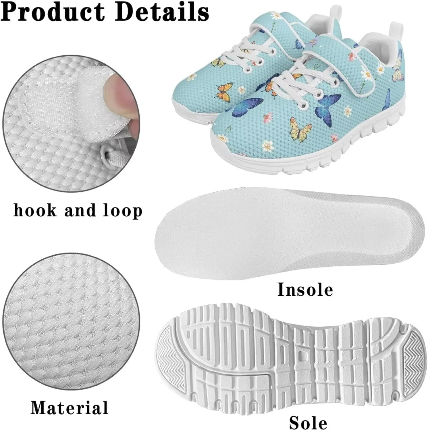 Kids Shoes for Boys Girls Lightweight Strap Sneakers with Single Buckle Slip On Tennis Shoes Running Sneakers