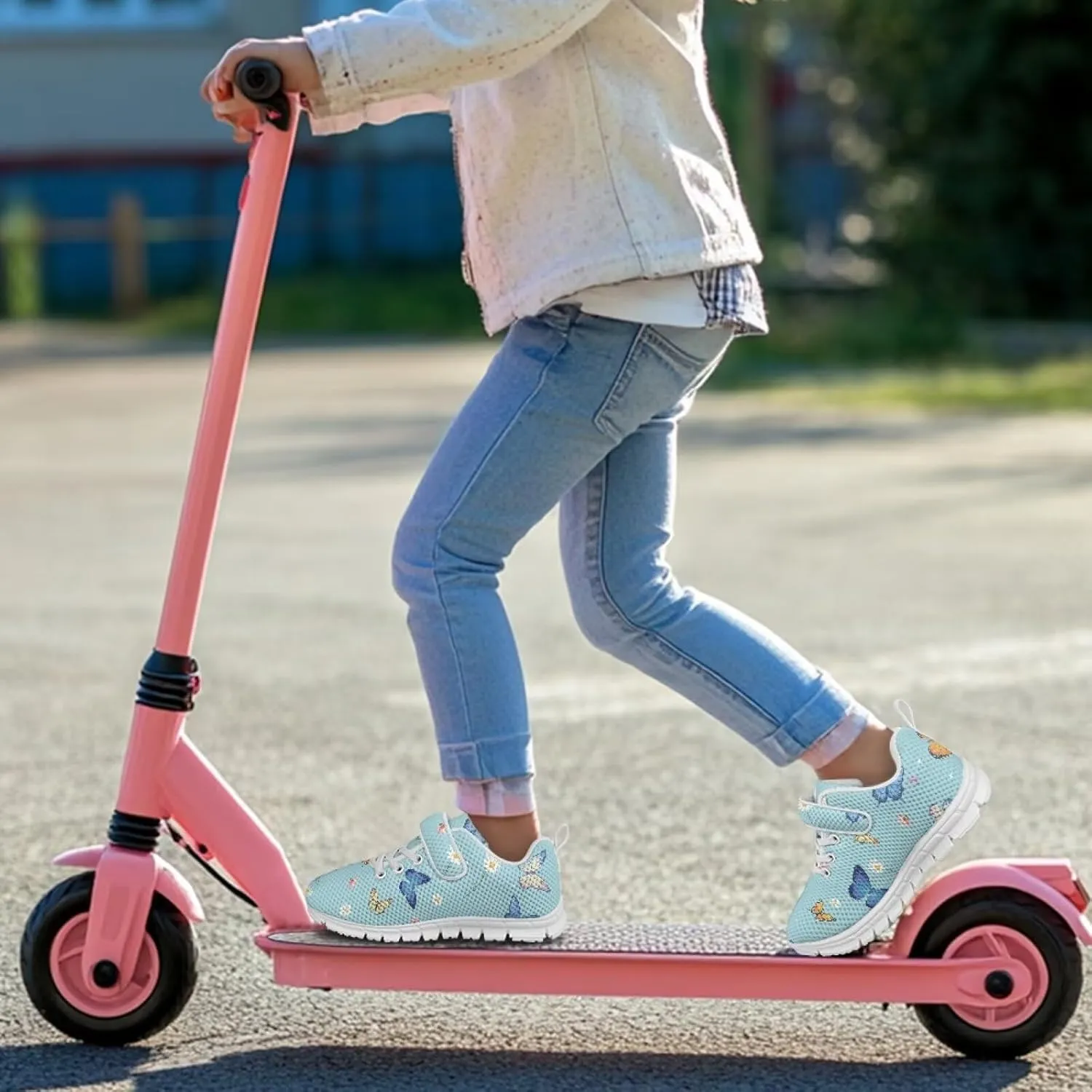 Kids Shoes for Boys Girls Lightweight Strap Sneakers with Single Buckle Slip On Tennis Shoes Running Sneakers