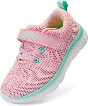 Kids Sneakers for Boys Girls Athletic Running Walking Shoes Lightweight Sports Tennis Shoes Adjustable Strap Sneaker for Little Kid Big Kid Gym School