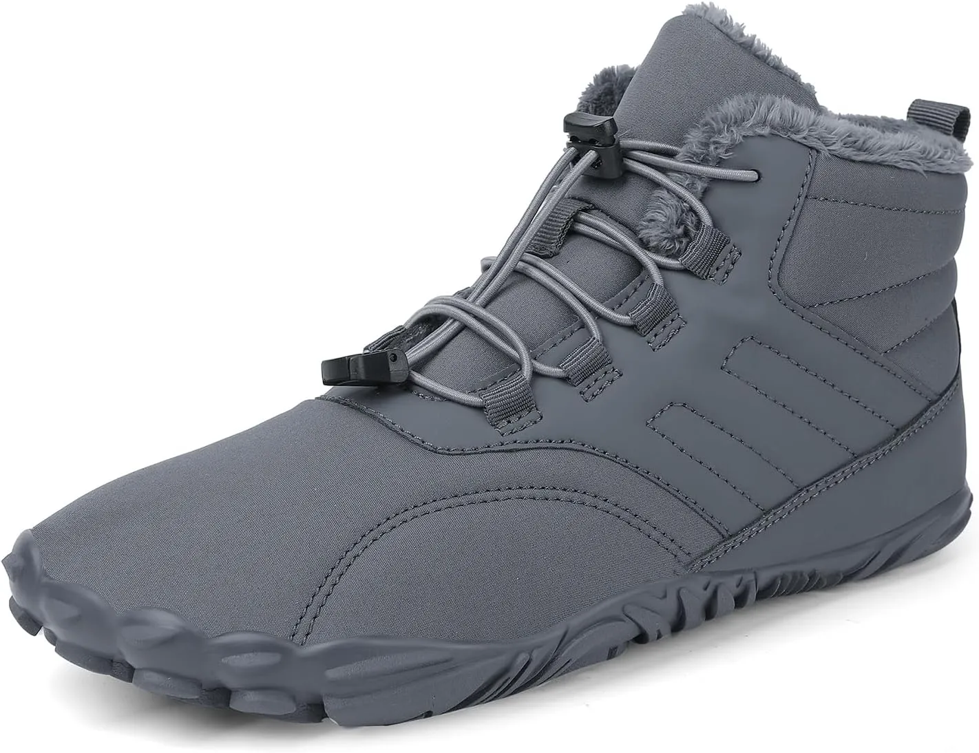 Kubbon Women's Winter Snow Boots,Soft Cozy Fur Lined Adjustable Slip-on Non Slip Booties Wide Toe Box Zero Drop Ankle Booties，Waterproof Outdoor Hiking Sneakers