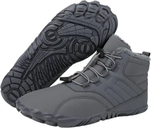 Kubbon Women's Winter Snow Boots,Soft Cozy Fur Lined Adjustable Slip-on Non Slip Booties Wide Toe Box Zero Drop Ankle Booties，Waterproof Outdoor Hiking Sneakers