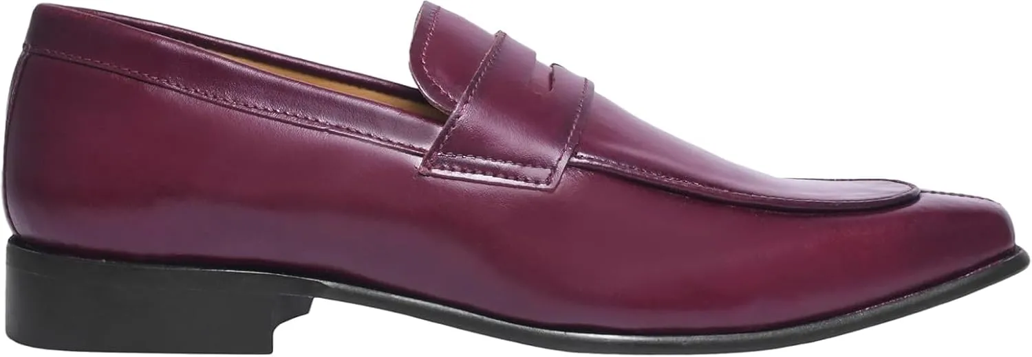 LIBERTYZENO Mens Penny Genuine Leather Adults Loafers Slip On Shoes for Easter Gift