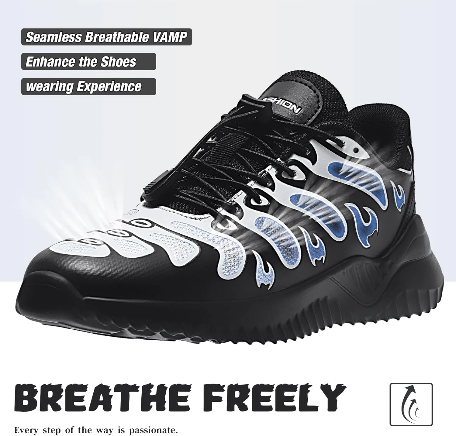 Littleplum Boys Running Shoes Slip On Kids Sneakers Mesh Tennis Shoes Lightweight Breathable for Athletic Gym School Sport
