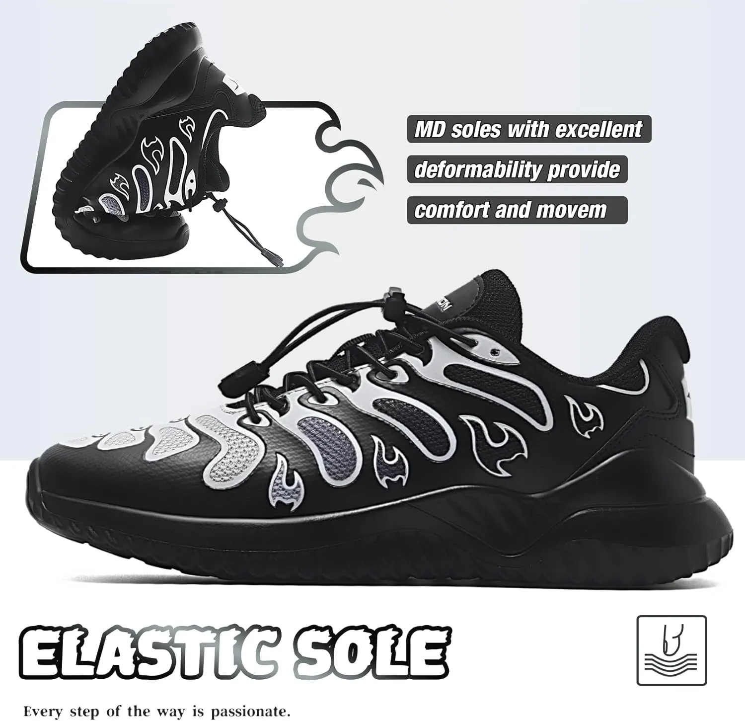 Littleplum Boys Running Shoes Slip On Kids Sneakers Mesh Tennis Shoes Lightweight Breathable for Athletic Gym School Sport