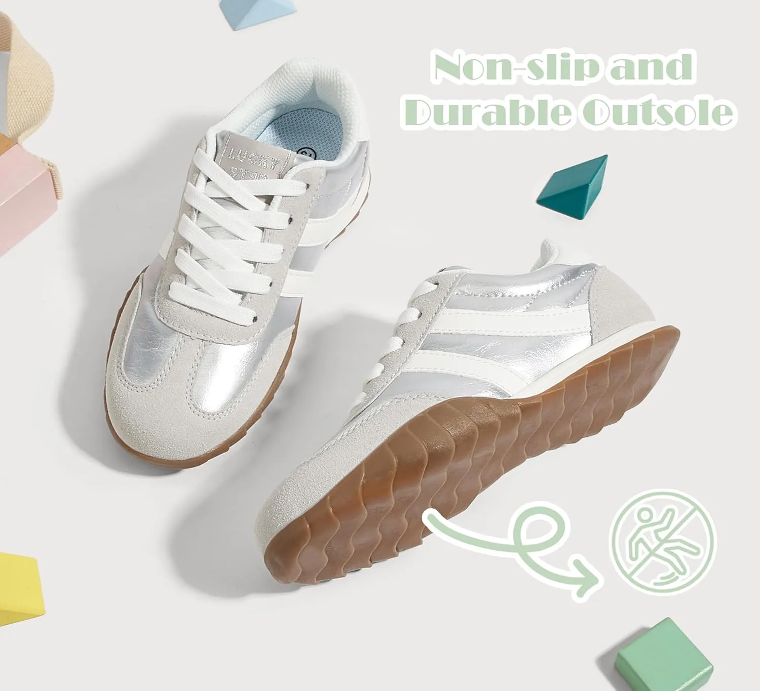 LUCKY STEP Boys Girls Casual Fashion Sneakers Classic Retro Walking Shoes Non Slip Running Trainers for Little Kids