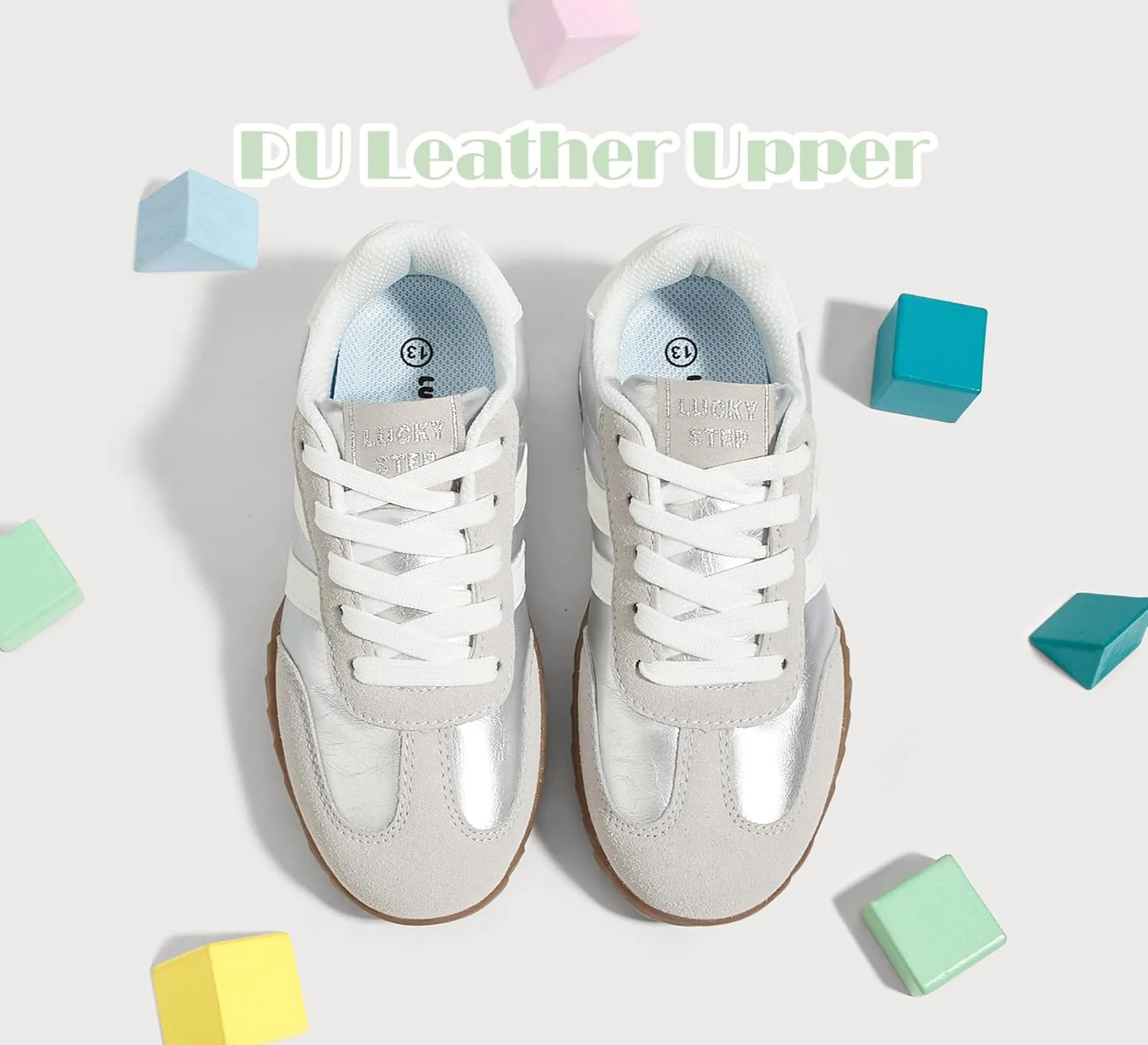 LUCKY STEP Boys Girls Casual Fashion Sneakers Classic Retro Walking Shoes Non Slip Running Trainers for Little Kids