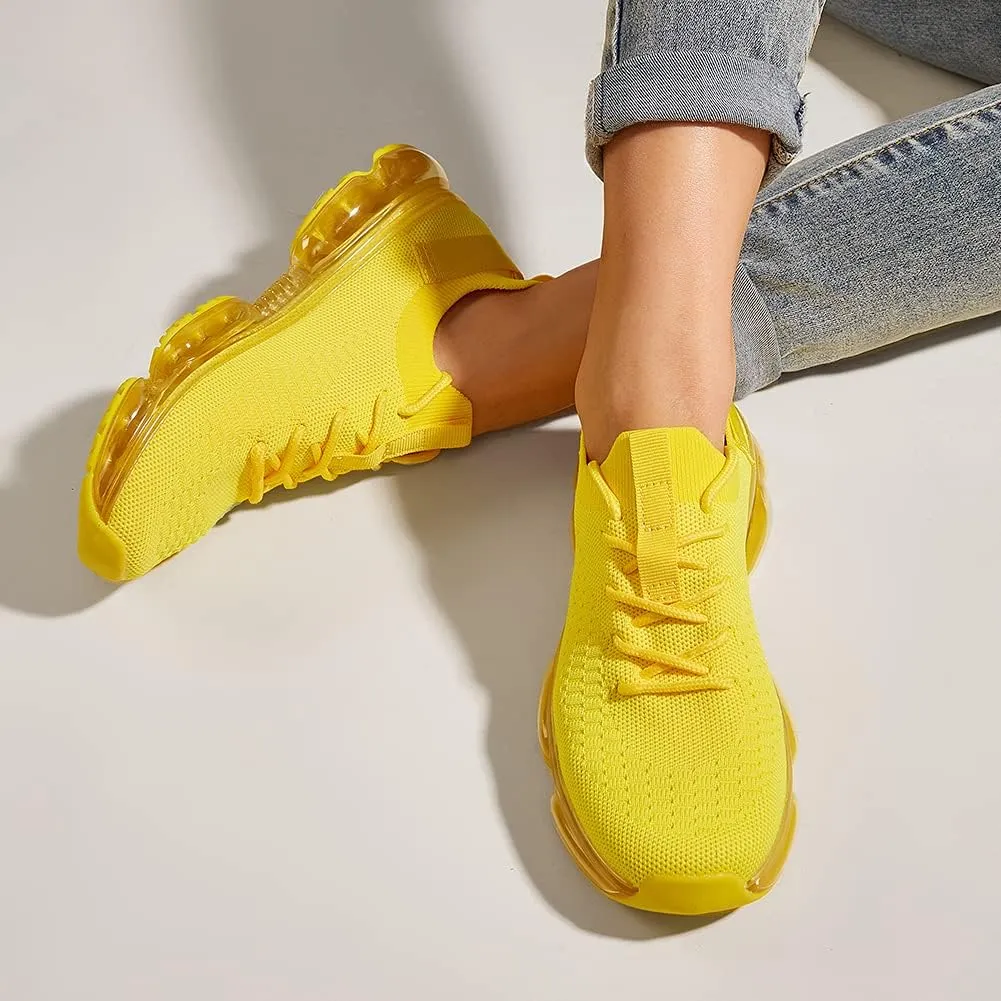 LUCKY STEP Women Air Cushion Fashion Sneakers Breathable Casual Comfortable Lightweight Walking Shoes