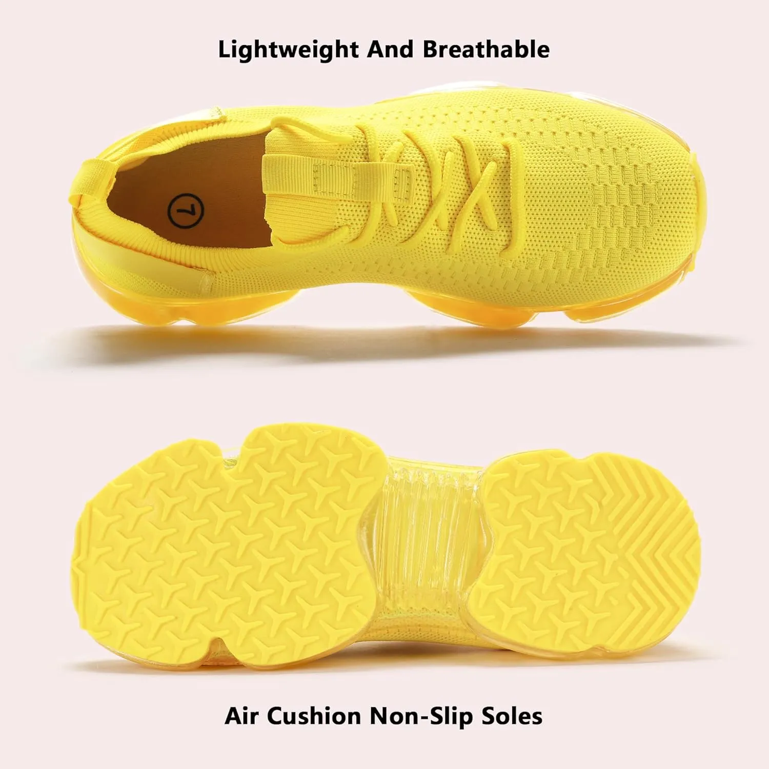 LUCKY STEP Women Air Cushion Fashion Sneakers Breathable Casual Comfortable Lightweight Walking Shoes