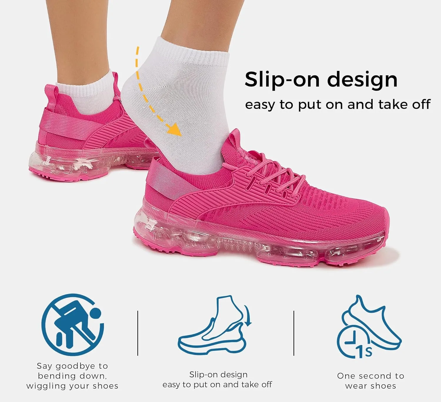 LUCKY STEP Women Air Cushion Fashion Sneakers Breathable Casual Comfortable Lightweight Walking Shoes