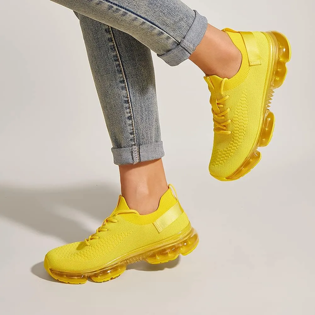 LUCKY STEP Women Air Cushion Fashion Sneakers Breathable Casual Comfortable Lightweight Walking Shoes