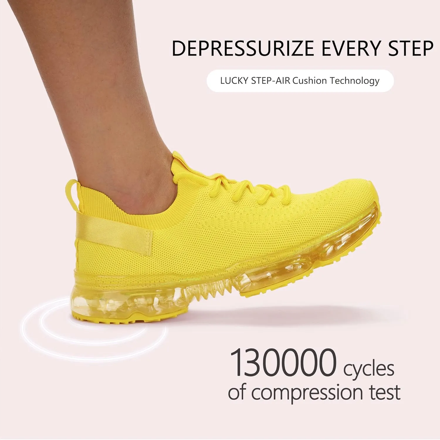 LUCKY STEP Women Air Cushion Fashion Sneakers Breathable Casual Comfortable Lightweight Walking Shoes